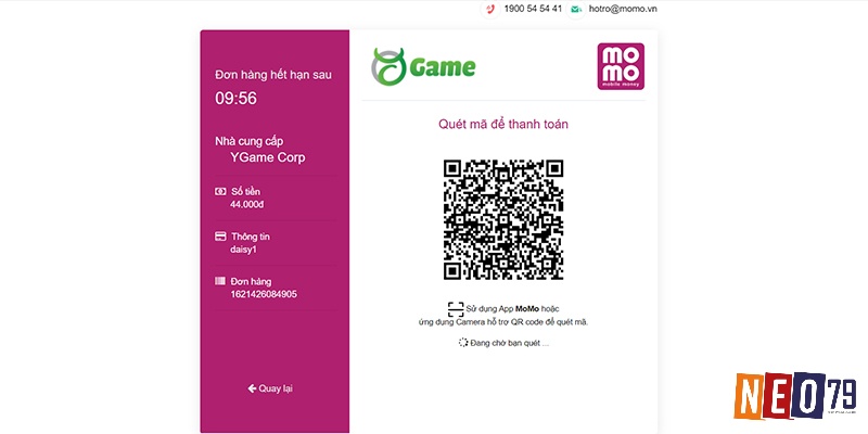 Xác nhận thanh toán qua MoMo