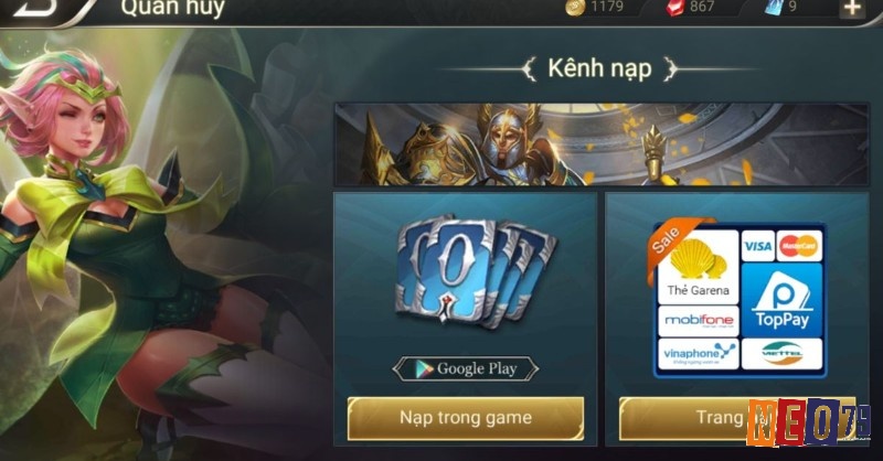 Thông tin về nạp tiền trong game đánh theo lượt Android và cách chơi miễn phí.