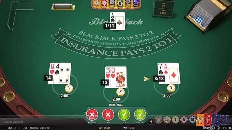 Sự khác biệt rõ ràng nhất của European Blackjack và phiên bản truyền thống nằm ở cách chia bài cũng như xử lý tình huống