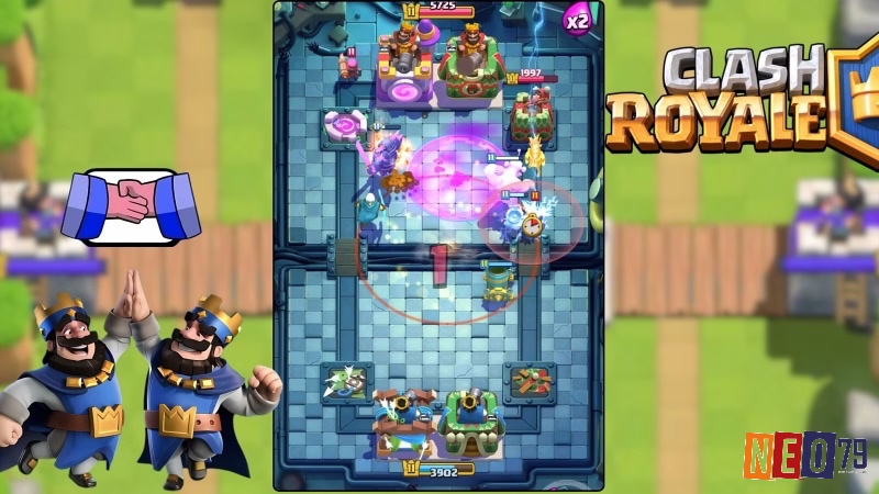 Clash Royale kết hợp đấu thẻ bài và chiến thuật thời gian thực.