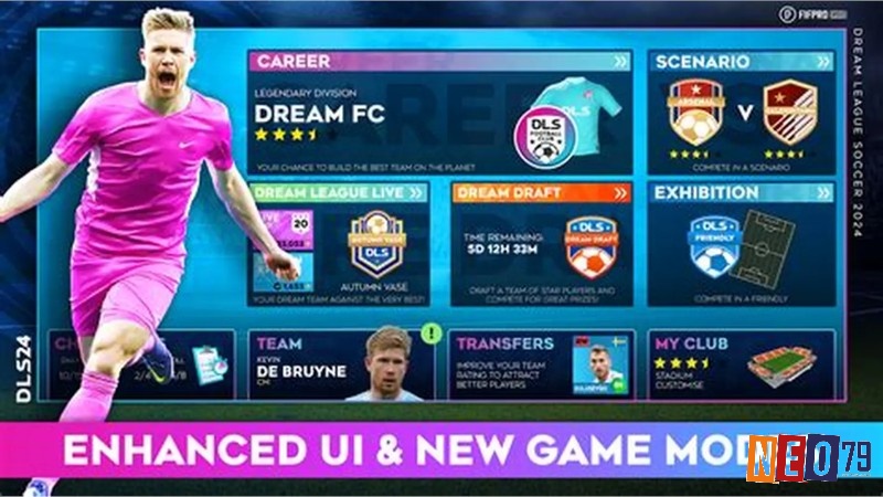 Dream League Soccer góp mặt trong top game quản lý bóng đá mobile nhờ sự kết hợp giữa quản lý và thi đấu trực tiếp.