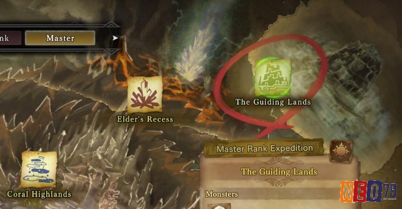 Guiding Lands kết hợp mọi môi trường, cho phép săn liên tục và thu thập nguyên liệu hiếm endgame.