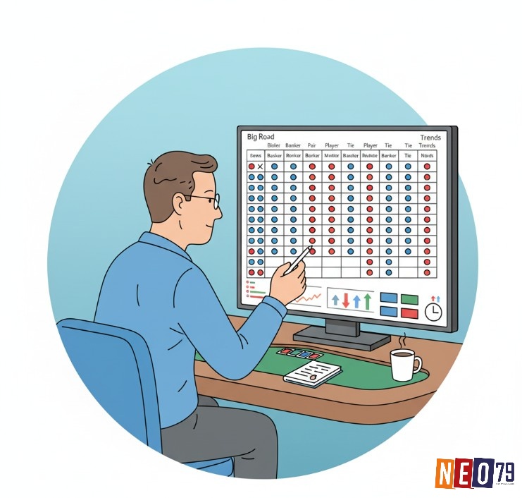 Người tham gia Baccarat dựa vào scorecard, để ghi nhận kết quả từng ván, phân tích pattern và lựa chọn cửa cược phù hợp