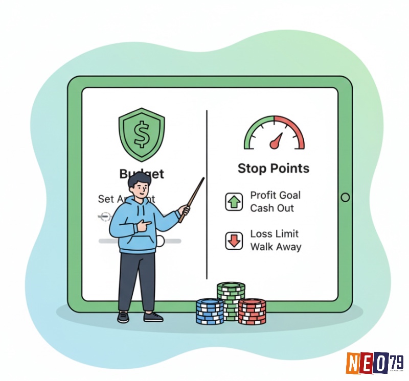 Người chơi roulette lập ngân sách và điểm dừng rõ ràng để quản lý vốn và duy trì thành công bền vững