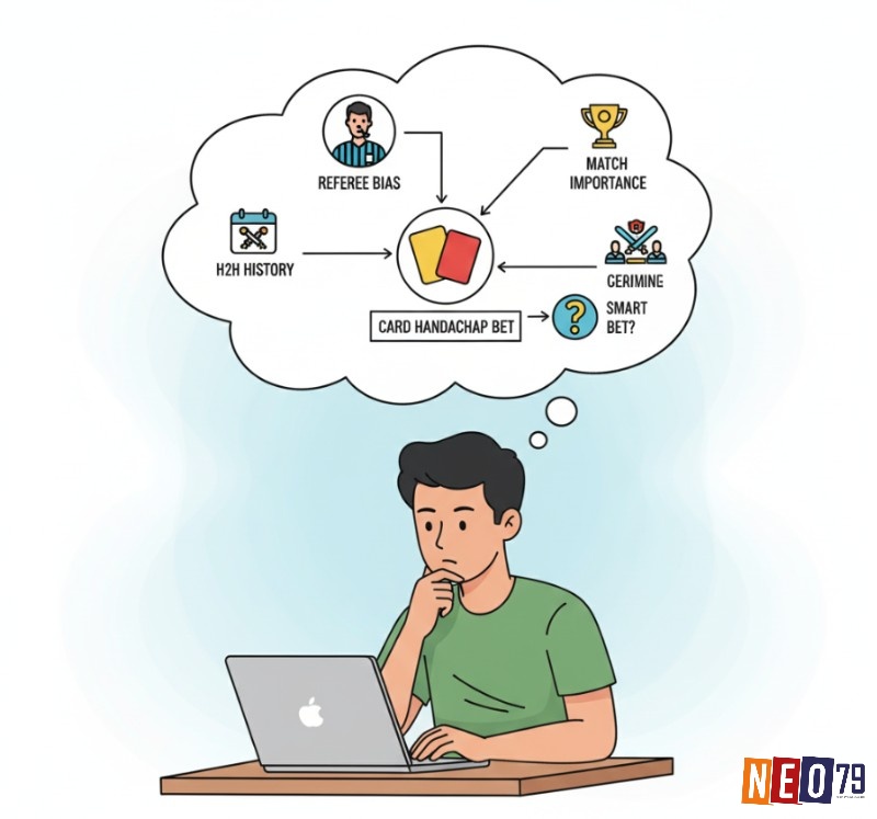 Người chơi cá cược phân tích các yếu tố như trọng tài, lịch sử đối đầu, tính chất trận đấu để dự đoán kèo thẻ phạt