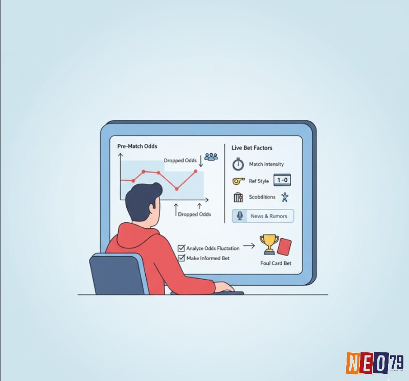 Người chơi cá cược phân tích biến động tỷ lệ kèo thẻ phạt trước và trong trận đấu