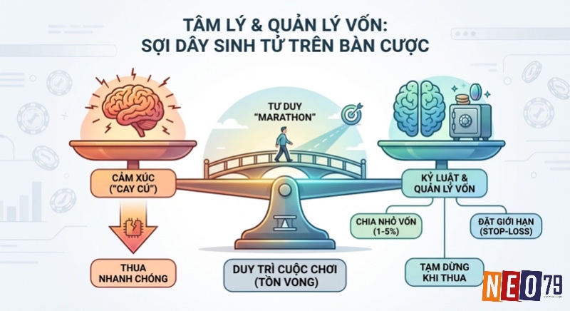 Nguyên tắc cốt lõi về tâm lý và quản lý vốn: Sợi dây sinh tử cân bằng cảm xúc, kỷ luật để tồn vong qua chia vốn, stop-loss