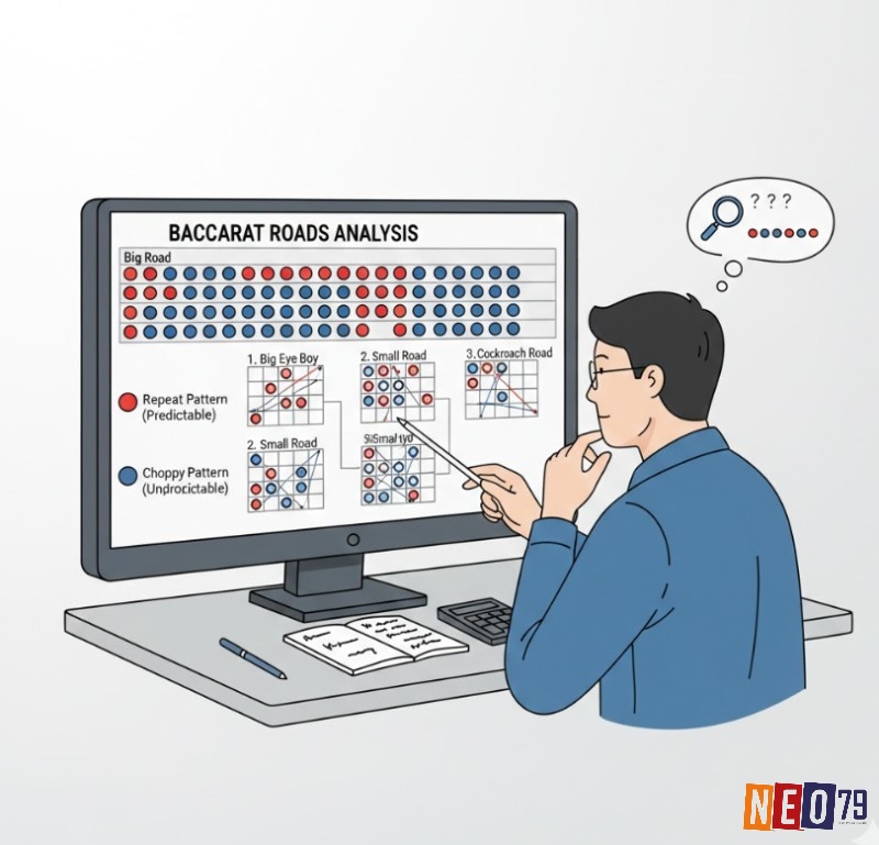 Người chơi Baccarat phân tích Big Eye Boy, Small Road, Cockroach Road để kiểm chứng xu hướng và dự đoán kết quả