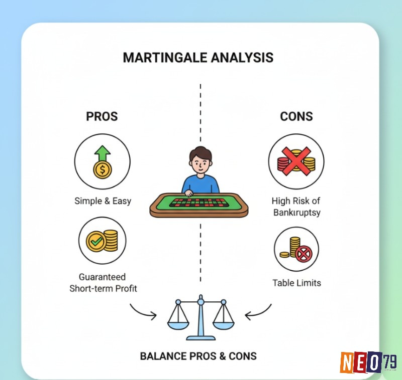 Người chơi Roulette phân tích ưu và nhược điểm của chiến thuật Martingale để vận dụng khôn ngoan, tối ưu hóa kết quả chơi