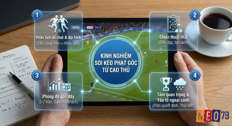 Checklist 4 yếu tố quan trọng khi soi kèo chấp phạt góc từ cao thủ: phân tích lối chơi, chiến thuật, phong độ và ngoại cảnh