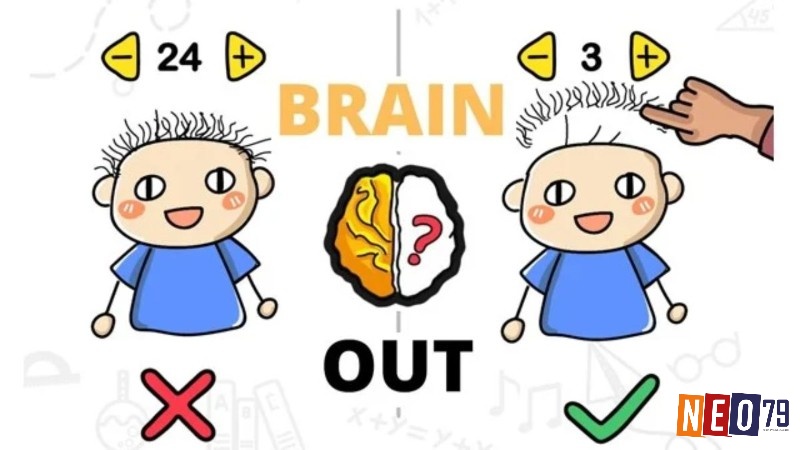 Màn Brain Out trên máy tính bảng vào buổi chiều, người chơi kiểm tra thao tác chạm và kéo thả
