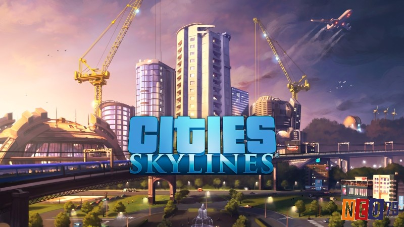Hình ảnh thành phố hiện đại và mạng lưới giao thông trong Cities Skylines