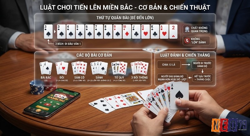 Chi tiết luật chơi Tiến lên miền bắc là gì với thứ tự quân bài, các bộ cơ bản và luật đánh bài để giành chiến thắng