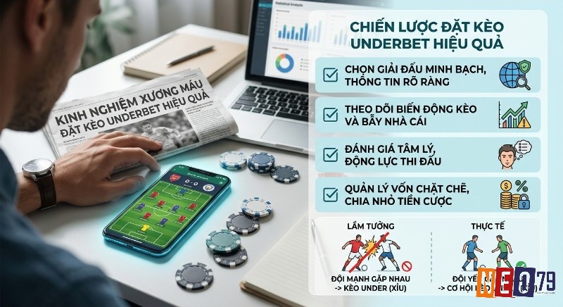 Chiến lược đặt kèo Underbet là gì hiệu quả, kinh nghiệm xương máu với 4 nguyên tắc phân tích và sửa sai lầm kèo Xỉu cho trận đấu
