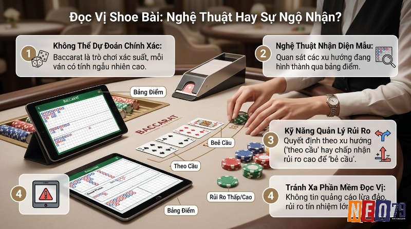 Đọc vị shoe là gì trong Baccarat, kỹ năng quản lý rủi ro, không dự đoán chính xác, tránh phần mềm